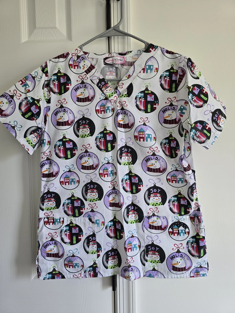 Womens Christmas Scrub Top
